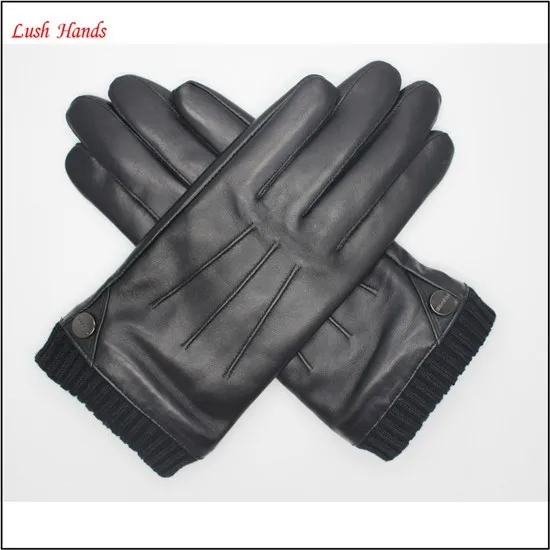 hot sale ladies leather gloves and two tone lining with Index finger touch screen function