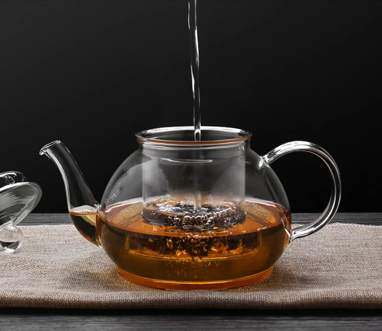 Handmade Borosilicate Glass Teapot Kettle With Infuser Set Stovetop