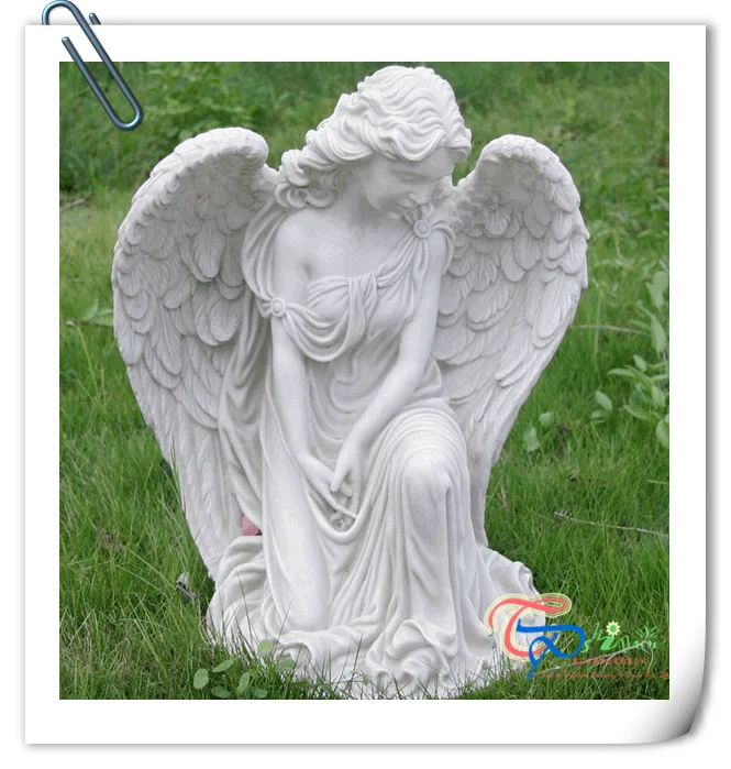 Изящная скульптура ангела, отлитая из мрамора
