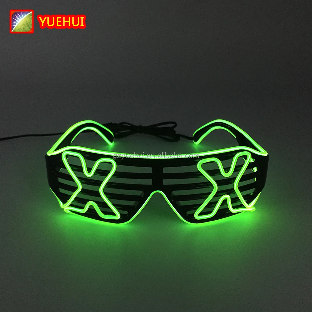 Led Flashing Glasses Shutter EL wire and Shade Glasses Dance Club Party Lot UK 