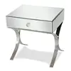 Free Sample High Quality Modern Bedroom Furniture Rivet Leather Mirrored Night Stand