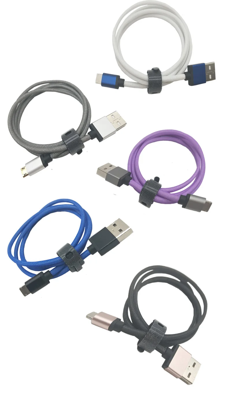 2.5A Fast Charging Phone Micro Nylon Stand Only Types Braided Type-C USB Data Cable