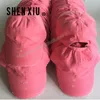 Custom Distressed Pink Worn-out Foldable Plain Blank Dad Baseball Hat Caps Without Logo