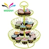 390*390*420mm Folding package metal chrome food storage 3 tiered metal fruit stand holder