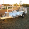 open flatbed towable camper transport trailer for motorcycle with ramp