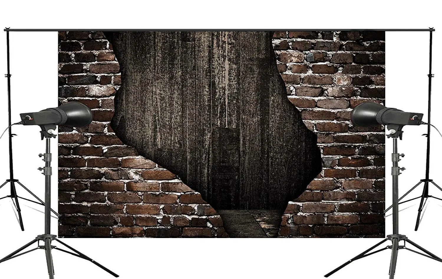 ERTIANANG Cracked Old Brick Wall Photo Background Children Photo Studio Retro Photography Backdrops Wood Floor 5x7ft