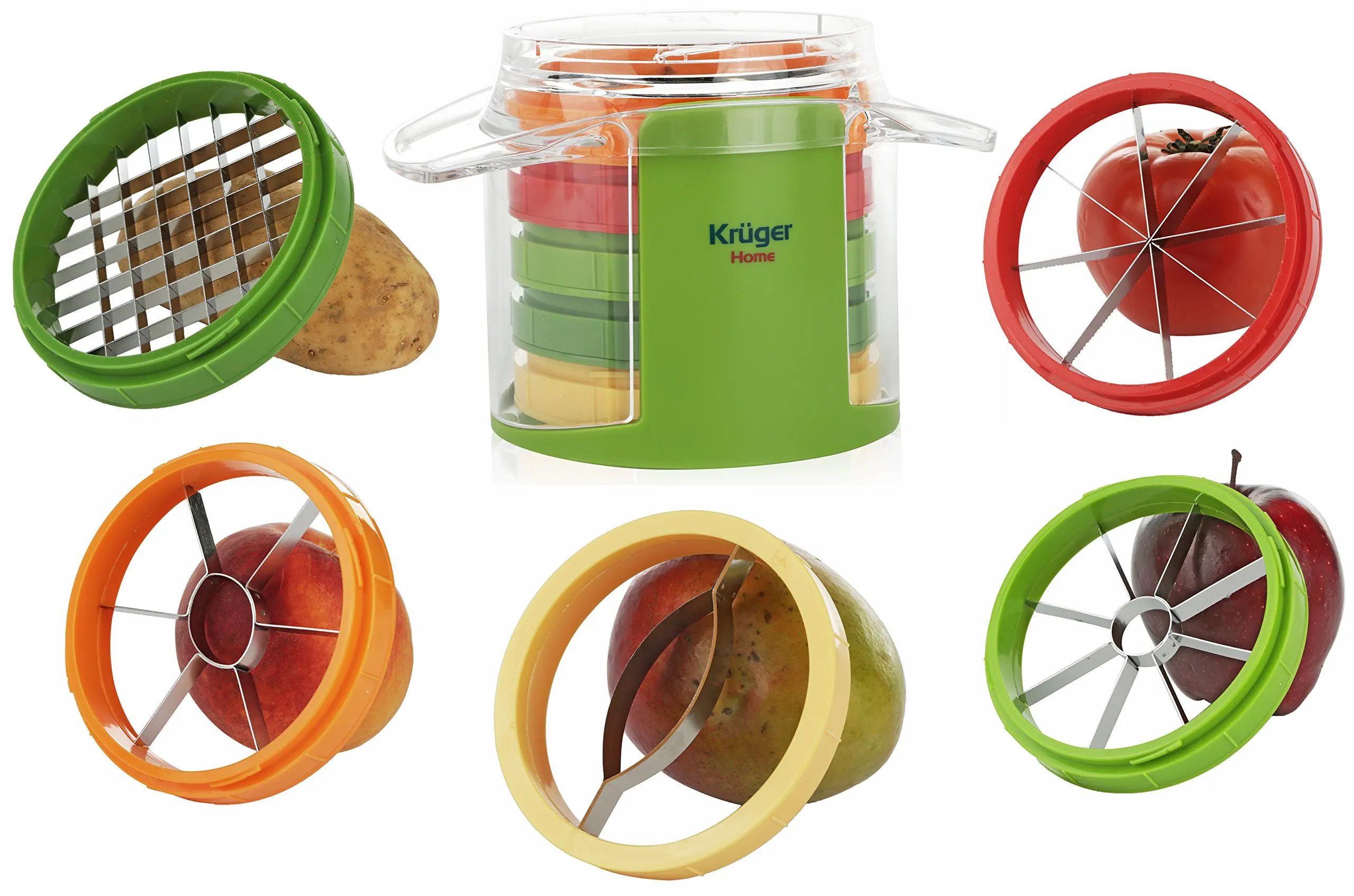 Kitchen Maestro Mango and Apple Slicer and Corer Slice and Pit your Fruits in One Easy Movement.
