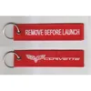 Embroidered custom key tags with remove before lunch