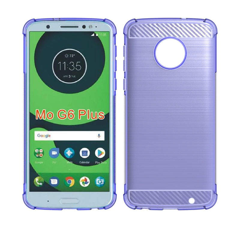 newstyle Carbon Fiber Cover soft Tpu Brushed case For Motorola moto G6 Plus