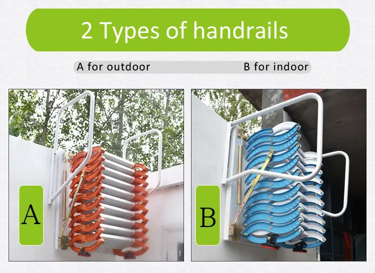 Manual Operated Home Space Saving Removable Outdoor Retractable Ladder