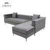 commercial modular cube grey tufted sectional sofa