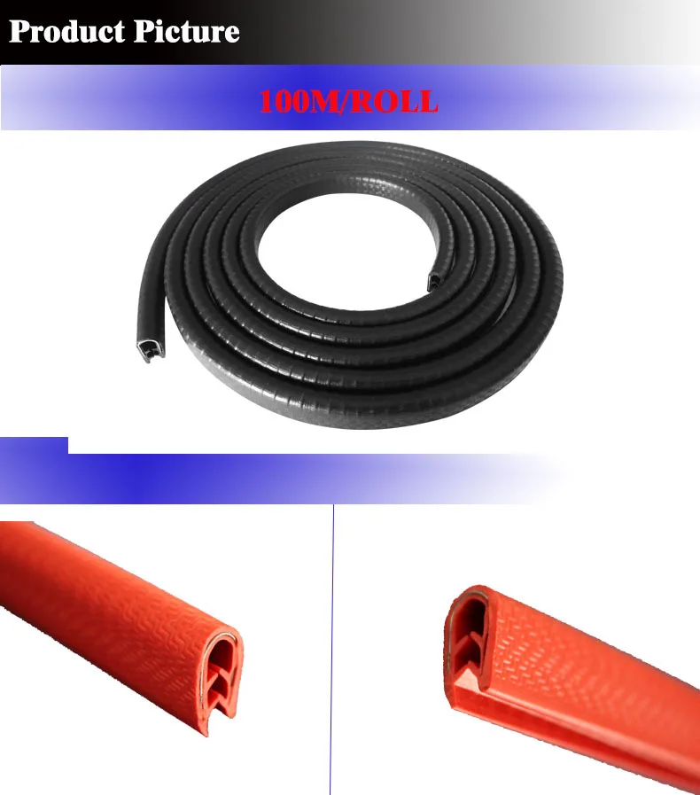 U Shape Flexible Plastic Edge Trim For Sheet Metal Car Edge Protective