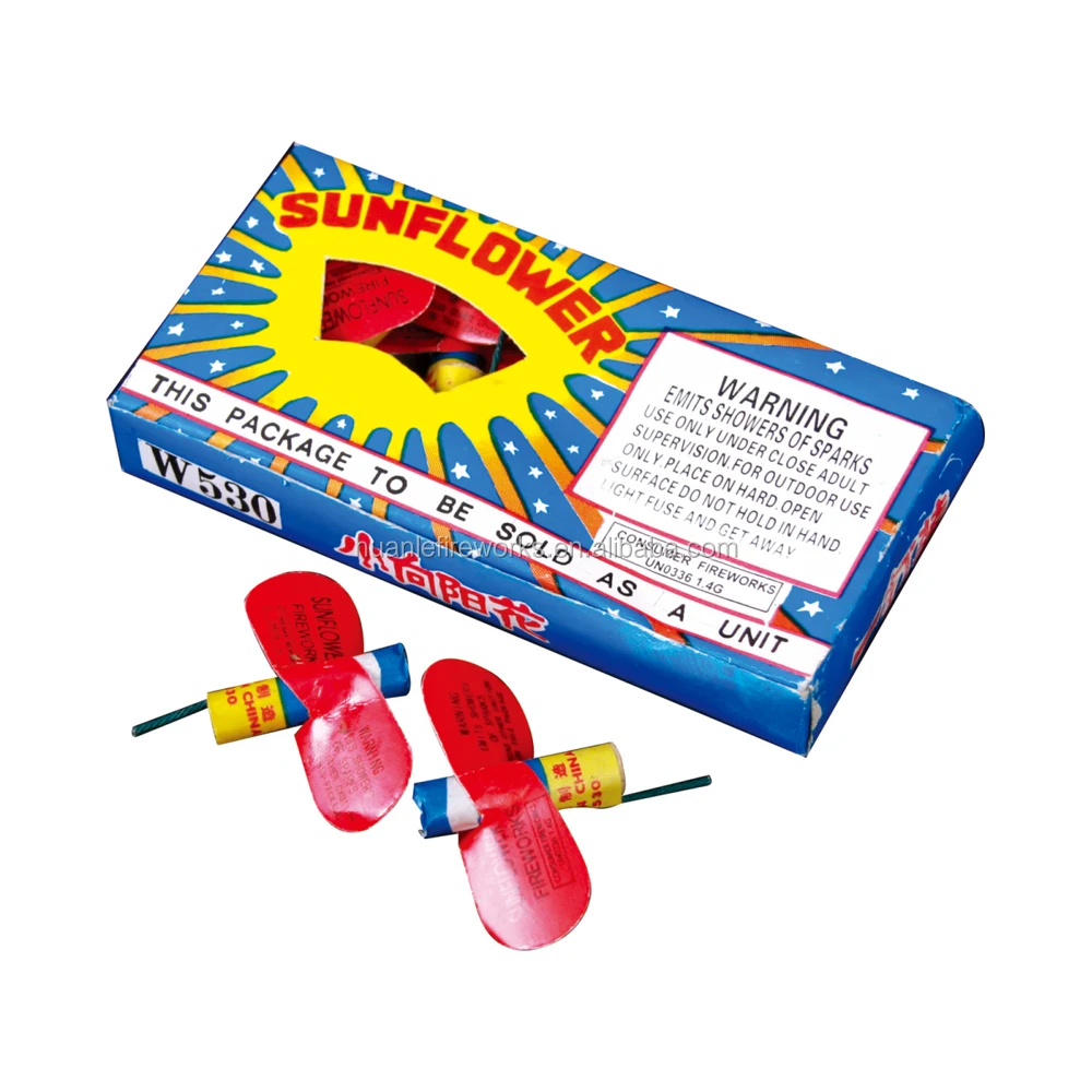 Liuyang Happy Fireworks W530 Sunflower Aerial Spinner Fireworks Toy