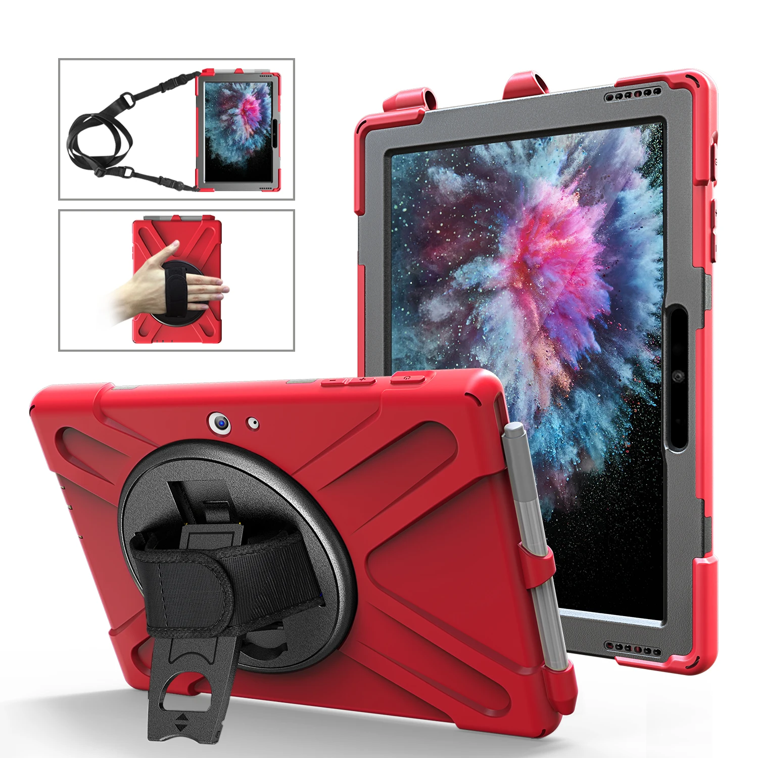 Yapears Heavy Duty Shockproof Rugged Case For Microsoft Surface Pro 4 5