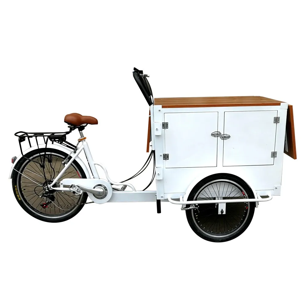 Customized Refrigerator Bike Electric Coffee Bike Scooter Food Cart For