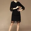 OEM New design girls custom half sleeve zipper knee formal dress for women