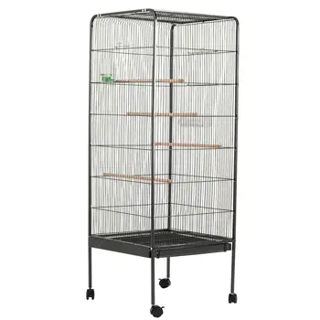 large bird cage and stand