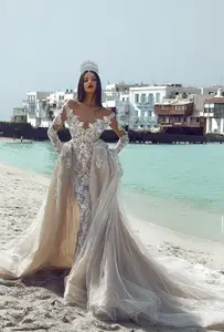 Mermaid Wedding Dress With Detachable Train Mermaid Wedding Dress