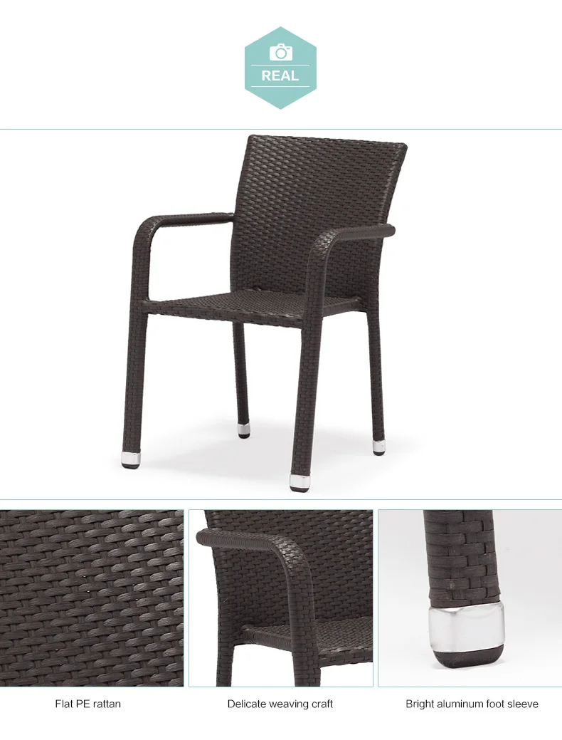 Good Price Comfortable Restaurant Outdoor Stackable Plastic Rattan