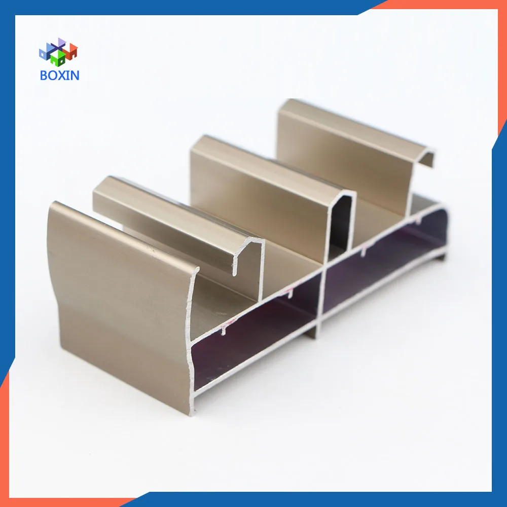 Aluminum Extrusion Profile for Window and  Door in Crystal Electrophoresis Gold Color