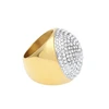 Hot sale hiphop alloy crystal iced out ring silver plated ball shape ring