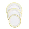 High quality Ceramic Wholesale Color Different Size Double Gold Rimmed Plates
