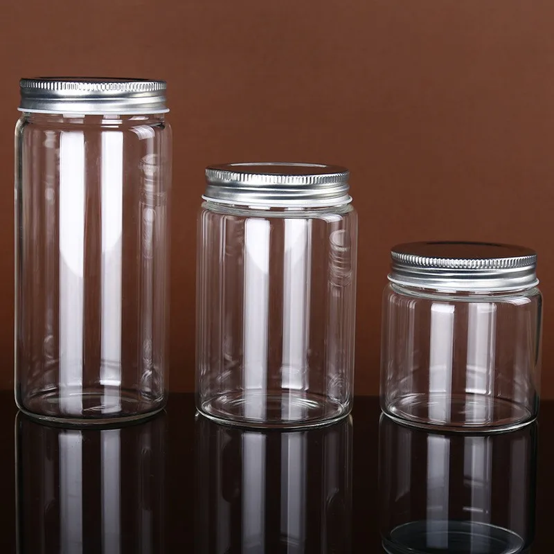 High Quality Round Clear Borosilicate Glass Jar With Metal Lid - Buy ...