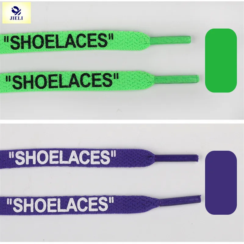 Jieli Flat Design Bulk Custom Printed Shoelaces No Minimum For Shoes