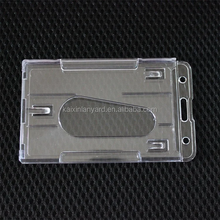 Custom Clear Hard Plastic Id Card Holders With Lanyard