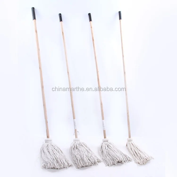1.2m Wood Handle 4ply Cotton Mop Head Cleaning Supplies Household Mop