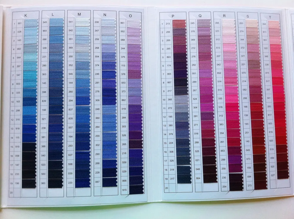 Ykk Metal Color Card