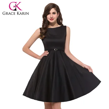 black sleeveless dress knee length