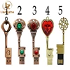 Gift Vintage Style Key Shape 8GB Pendrive Metal USB Sticks 16gb 2gb 4gb