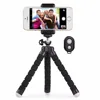 portable flexible mini sponge tripod with phone holder and bluetooth remote controller for mobile phone and camera