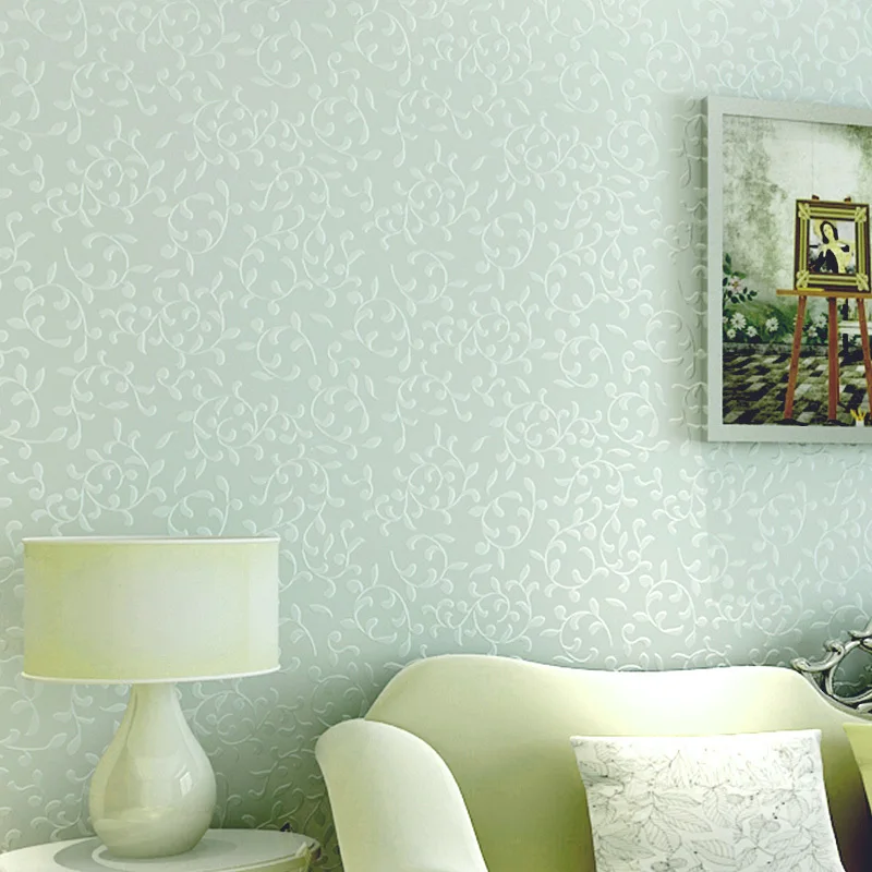 7 grandes hojas planas no tejido del papel pintado romántico ... Fondos de comedor una foto