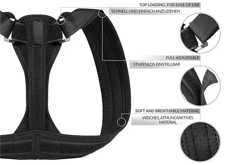 Newly uk amazon shoulder support belt upper support shoulder brace back posture corrector