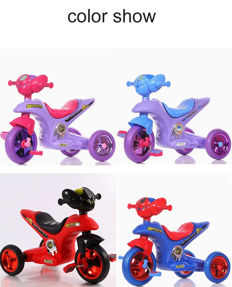 wholesale baby ride on car tricycle bike children car carrier walker baby tricycle/plastic moto style 3-wheeled children trike