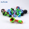 Disposable Silicone Tobacco Pipes With Glass Bowl Herb Smoking Random Color