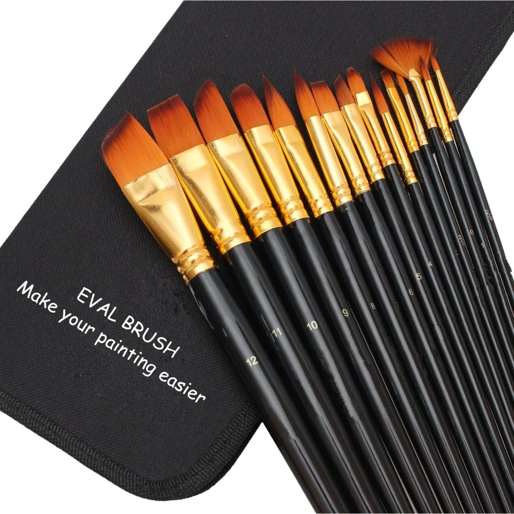 Artify 12 Pcs Paint Brush Set Pop-up Stand Carrying All in One ...