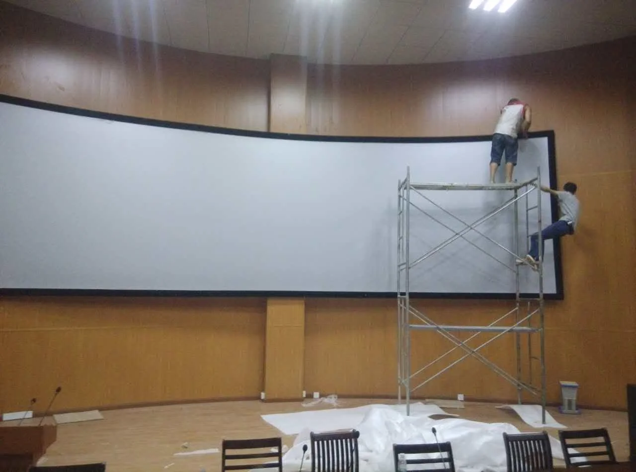 Xy Screen 180 Inch 3d Perforated Projector Screen Fixed Frame Curved