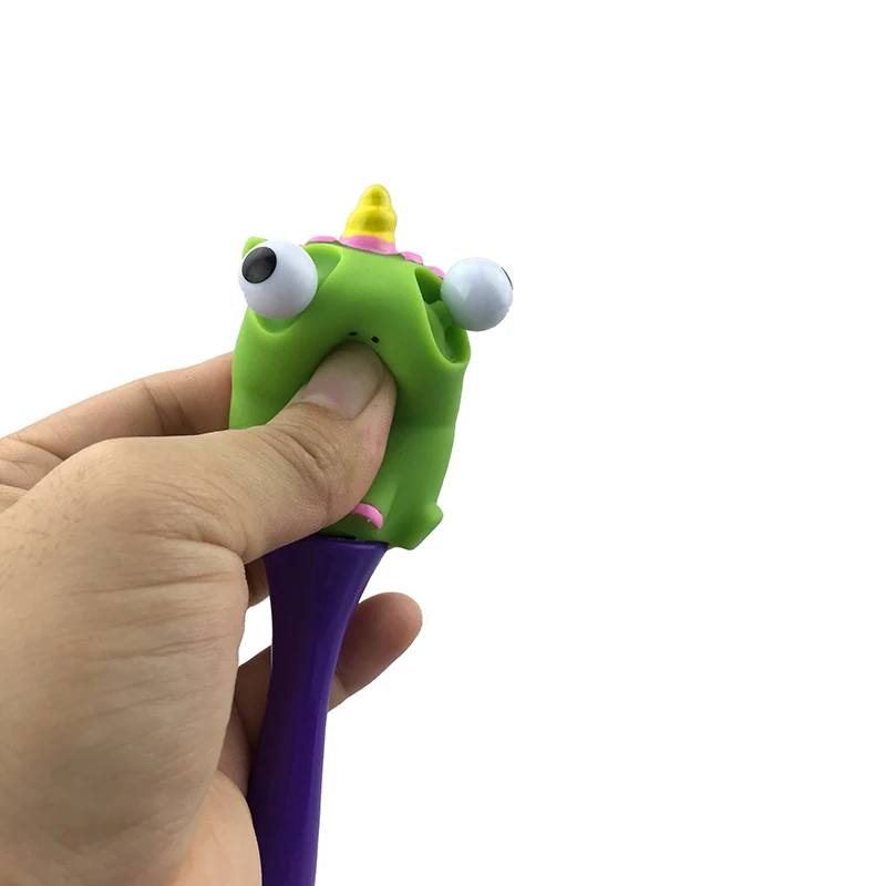 Cartoon Eyes Popping Unicorn Plastic Pens,Cute Popeyed Unicorn Logo