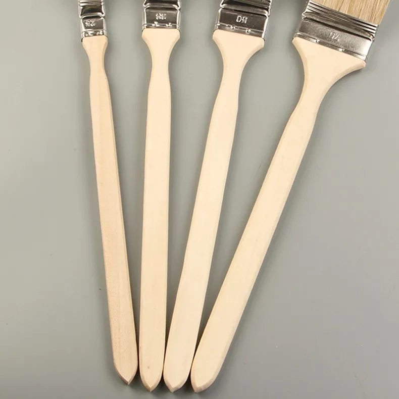 Bent Paint Brush Set Paint Roller Kids Bristles Wooden Handle Elbow