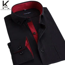 Men Hawaiian Dress Shirts 2015 Brand Buckle Fashion Business Formal Slim Fit Shirts Social Designer French Cuff Shirts 4XL FHY91