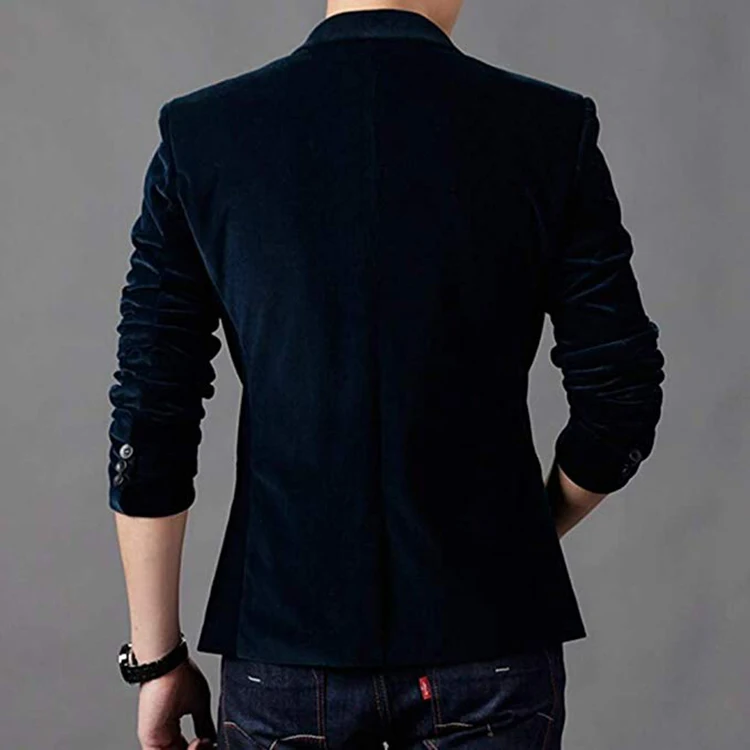 Men's Fashion Brand Blazer Casual Suit Jacket Solid Male Blazers