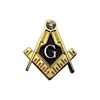 Wholesale compass and square with rhinestone G Masonic badge