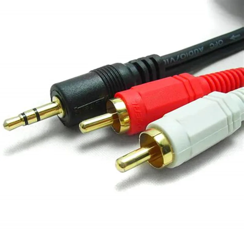 3m 35mm Jack To 2 X Rca Cable Twin Phono Audio Lead Stereo Long Gold 4176