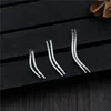 925 Sterling Silver Bead DIY Bracelet Necklace Tube Hollow Bend Elbow Pipe Beads Hammer Tube Beads Handmade Material