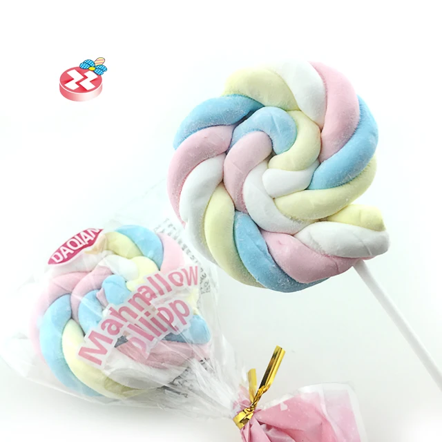 Hot Sale Colorful Twisted Stick Marshmallow Cotton Shaped Fruits