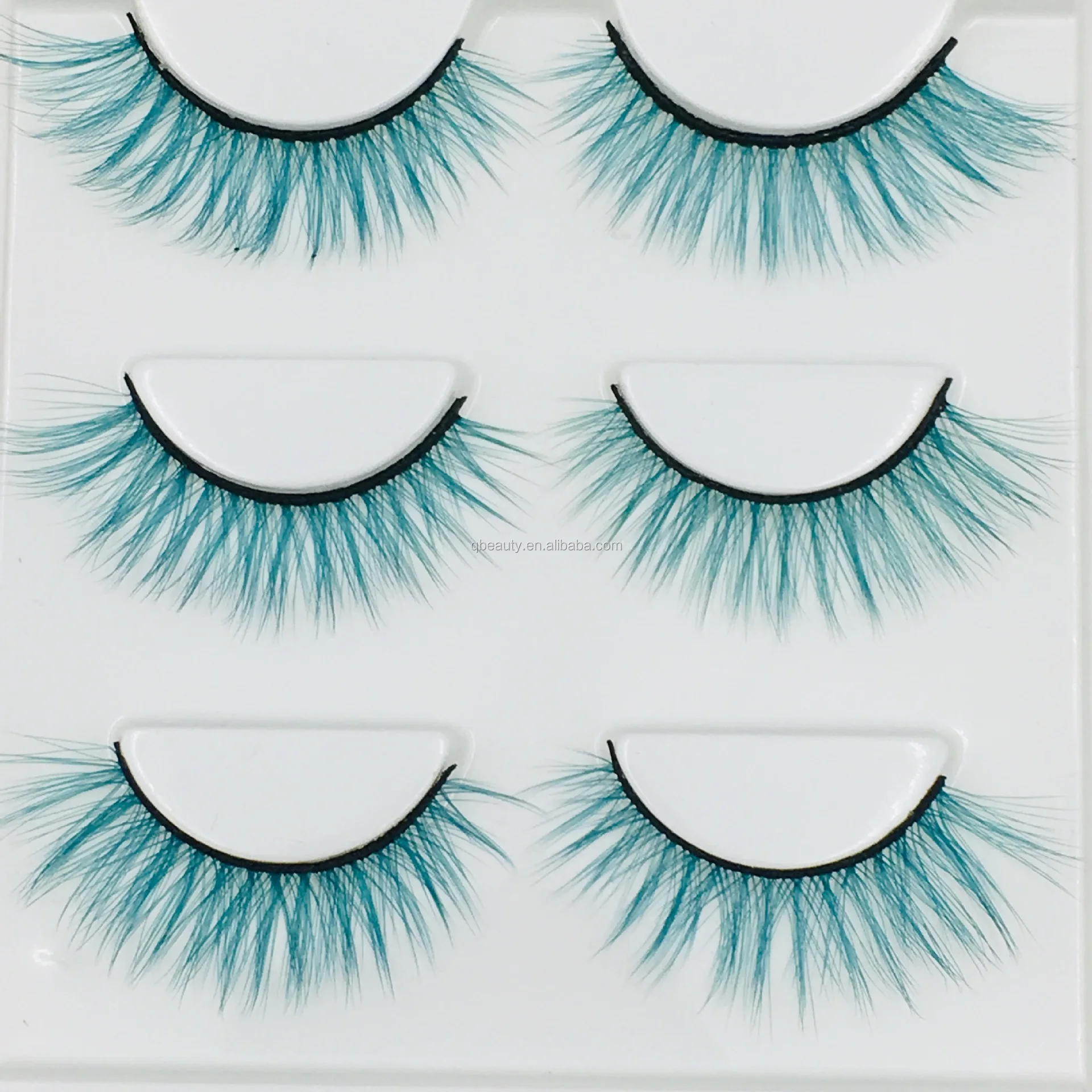 Private Label Colorful Eyelashes 100 Mink Fur False