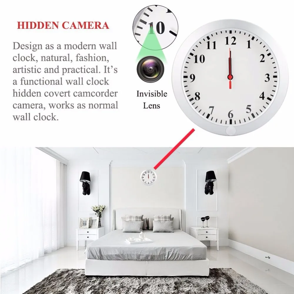 Spy Camera Alarm Clock Wall Clock Spy Camera Manual Mini Clock Camera
